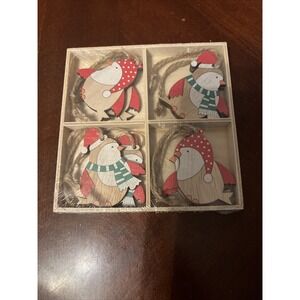 Wooden Robin Christmas Tree Decorations with Rustic Twine